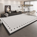 Carpet living room 2026 new french style black and white grids waterproof washable bedroom bedside sofa floor mat