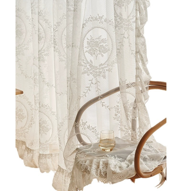 French princess style window screen classy romantic gauze curtain light-proof and opaque children's room gauze curtain shaoxing keqiao curtain