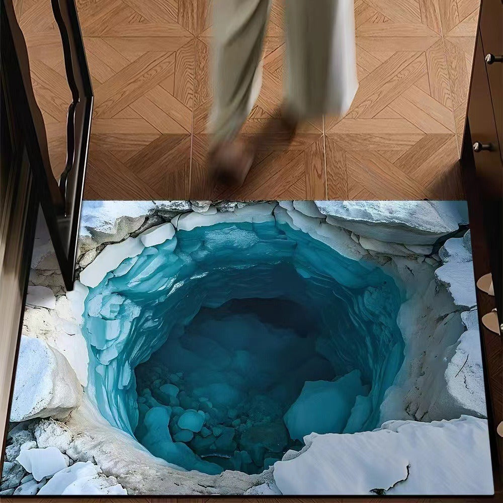 visual trap floor mat flannelfor home bathroom toilet absorbent non-slip mat entrance door mat