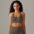 fashion seamless tight pure color beautiful back halter backless sports intimates running fitness yoga clothes tops women