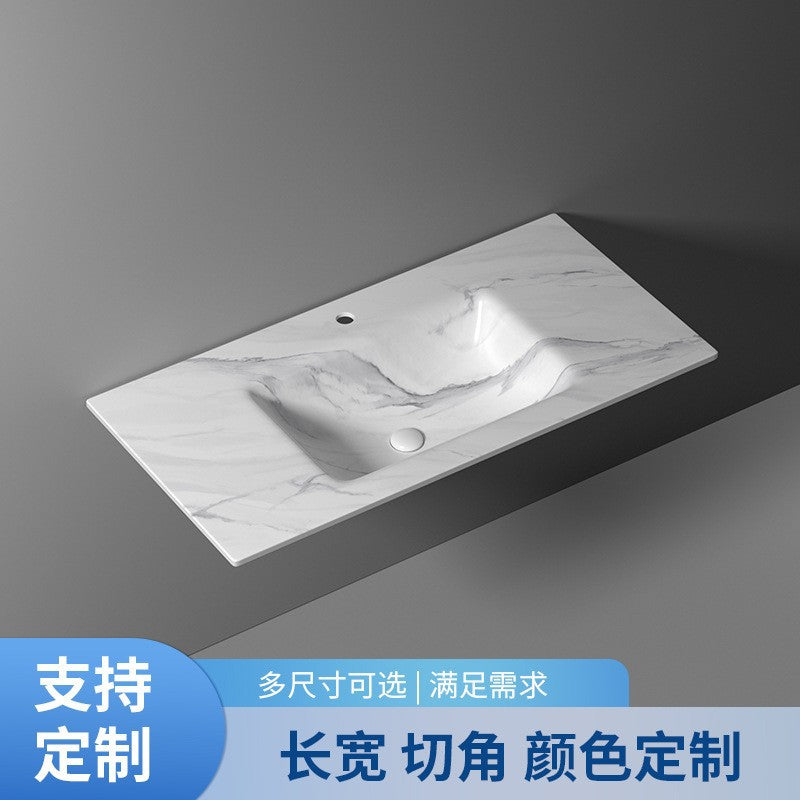 Rock slab hot bending integrated basin toilet seamless rock slab washbasin bathroom taichung basin non-standard corner cutting