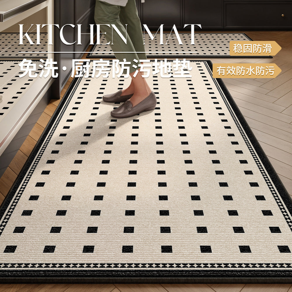 Kitchen floor mat non-slip oil-proof wipeable no-wash accessible luxury waterproof foot mat special stain-resistant thickened for home carpet mat