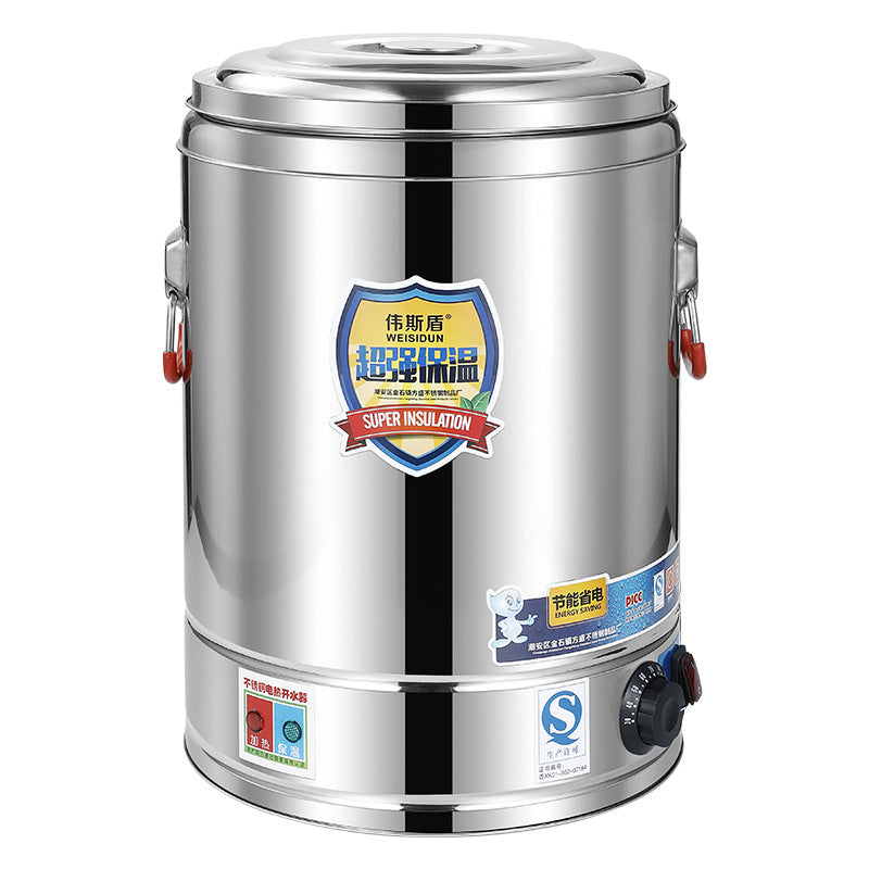Insulated bucket for stall setting, special canteen food warmer, stainless steel insulated soup bucket, commercial heating and cooking bucket wholesale