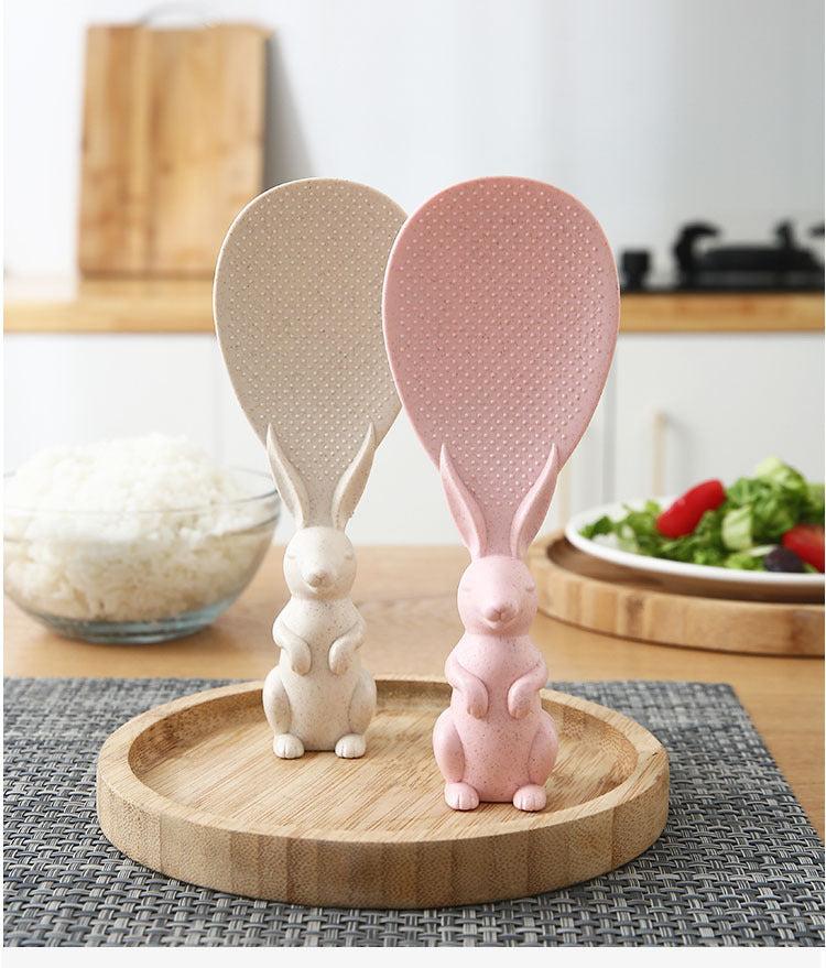 Rabbit rice spoon can stand up household rice spoon rice cooker rice spoon non-stick rice shovel kitchen rice spoon rice shovel
