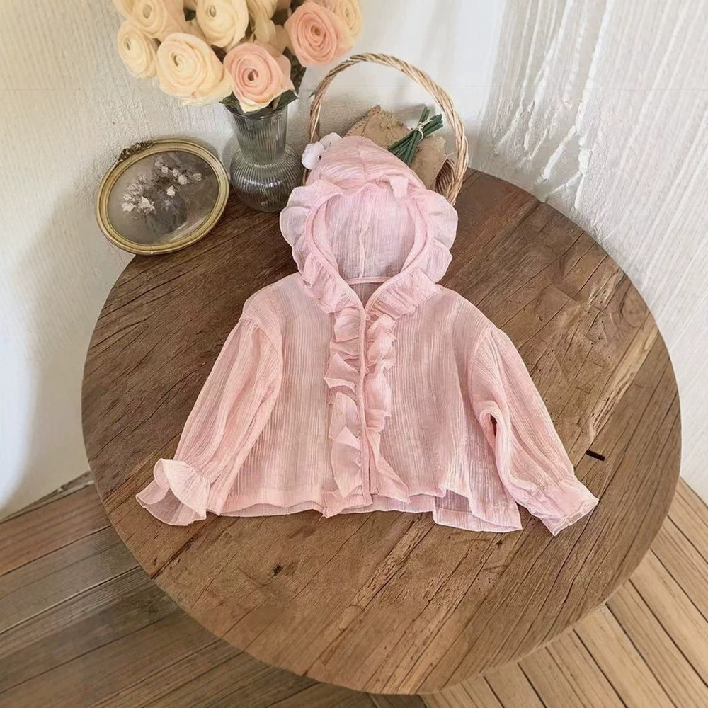 Baby girl summer clothes: ultra-thin, breathable skin shirt - perfect for infants and toddlers, ideal for home, outings, and air-conditioned environments. loose-fitting, stylish tops for little ones