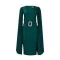 D412 women's foreign trade autumn/winter  new solid color bodycon sexy cape dress plus size african dress
