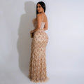 new european and american  export sequin party maxi dress - fashionable spaghetti strap bodycon a-line dress