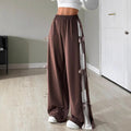 fashion women's  new casual drawstring sweatpants with bow detail and color block design (suitable for europe and the us)