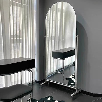 Stainless steel full-length mirror, dressing mirror, floor mirror - ideal for home use or clothing stores - portable try-on mirror with slimming and beauty enhancement features