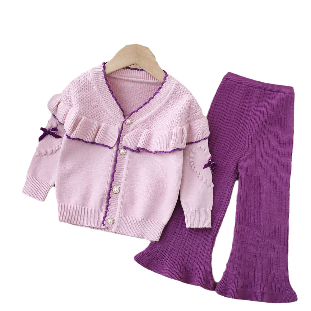 Girls' knitted cardigan and sweater set - new autumn/winter  collection