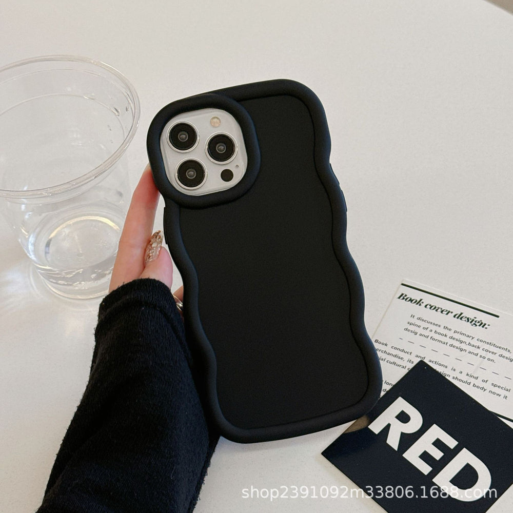 new style suitable for apple 17 macaron mobile phone case cartoon iphone16 wave edge sticker doll material case