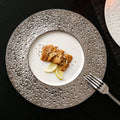 Ceramic western dinner plate - creative mars crater steak plate - instagrammable high-end creative table setting - european style flat plate - dessert presentation