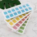 14-cavity square ice cube tray with lid - silicone soft base, easy release, diy ice mold kit