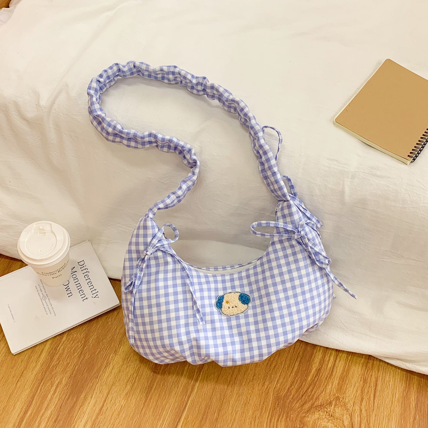 Cross-border ballet style sub-bow bag women's 2025 new casual lazy style canvas bag portable shoulder bag
