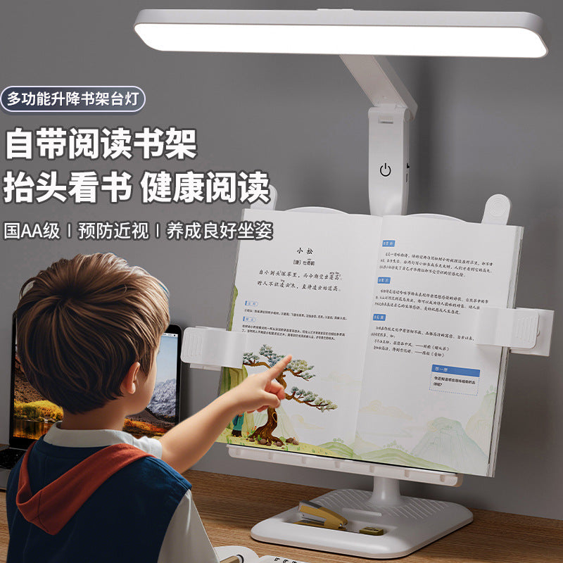Multifunctional bookshelf table lamp eye protection learning kids college student dormitory homework reading led bedroom bedside lamp