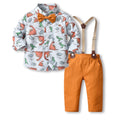 children's clothing, foreign trade boys' formal wear suit, host/flower girl outfit, kids' dinosaur print shirt performance costume