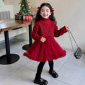 Christmas dress girls' sweater dress  autumn/winter new princess dress new year's outfit tutu skirt set