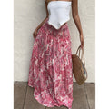 Real shot in stockexport cross-border 1688  resort style elastic waist skirt long skirt