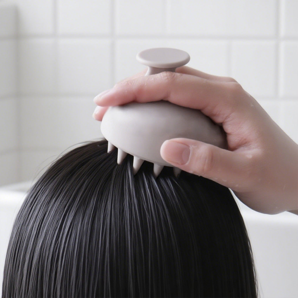 Factory spot silicone shampoo brush, round pure silicone shampoo comb, scalp cleaning massage brush, head massage brush