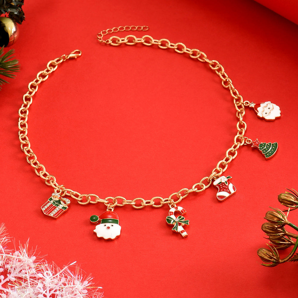 Christmas party necklace wholesale fashionstylishfashion cartoon drip oil santa candy women's clavicle chain