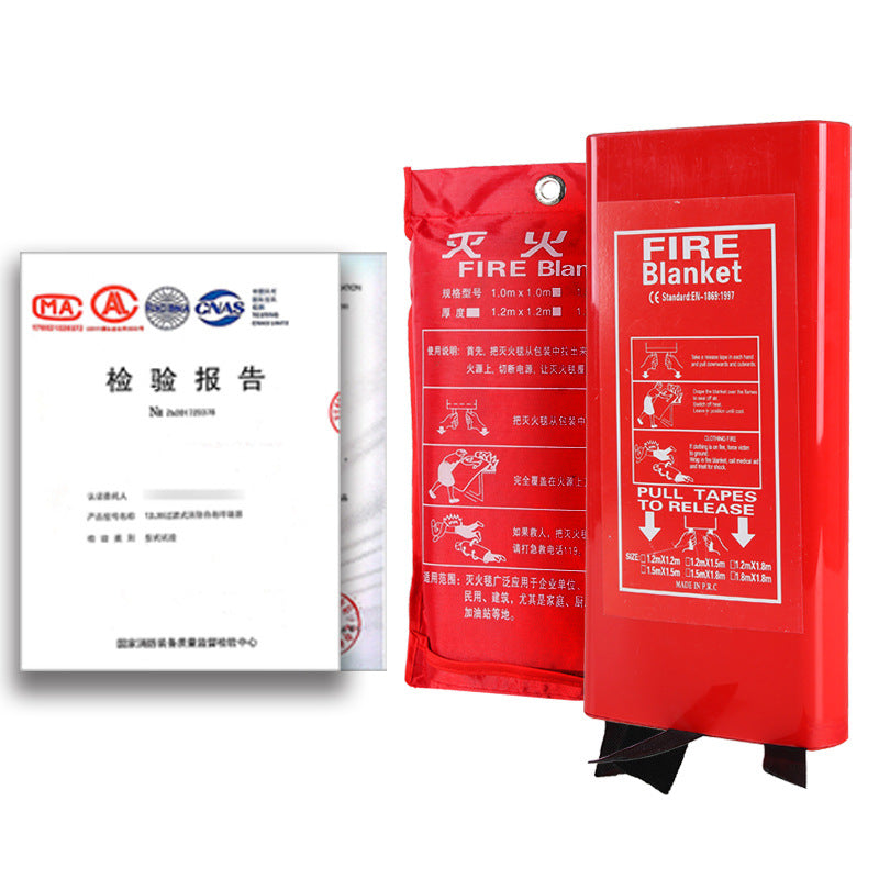 Fire blanket Kitchen special fire fiberglass fire blanket Fire certification High temperature flame retardant fire extinguishing blanket set