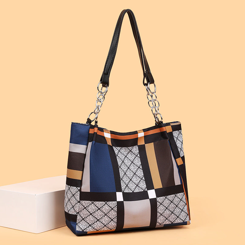 2025 new women's large capacity tote bag - stylish and versatile shoulder bag - color block minimalist design - mommy bag