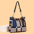 2025 new women's large capacity tote bag - stylish and versatile shoulder bag - color block minimalist design - mommy bag