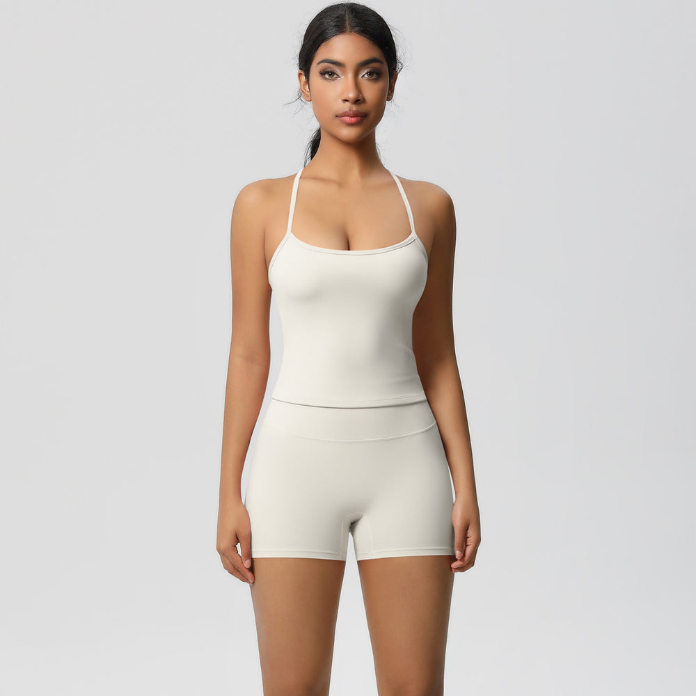 new arrivalpure color suspender beautiful back sports bra suithigh waist hip lifting running fitness yoga suit for women