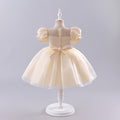 Girls' court-style short dress, toddler princess dress, puff sleeve tulle tutu, little host performance outfit