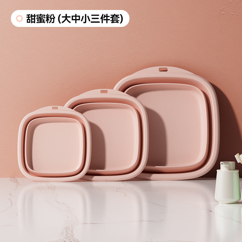 For homefoldable washbasin portable bathroom dormitory washing clothes washbasin multifunctional easy storage plastic basin