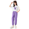 Girls' summer outfit: stylish  new collection - trendy short-sleeve top and shorts set for girls and big girls
