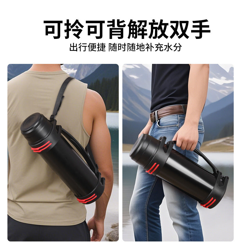 Large capacity stainless steel travel kettle 304 outdoor sports insulated hot and cold water bottle household thermos advertising gift
