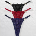 export hot-selling european and american sexy lace low-rise thong panties with heart-shaped metal buckle - unique underwear for women