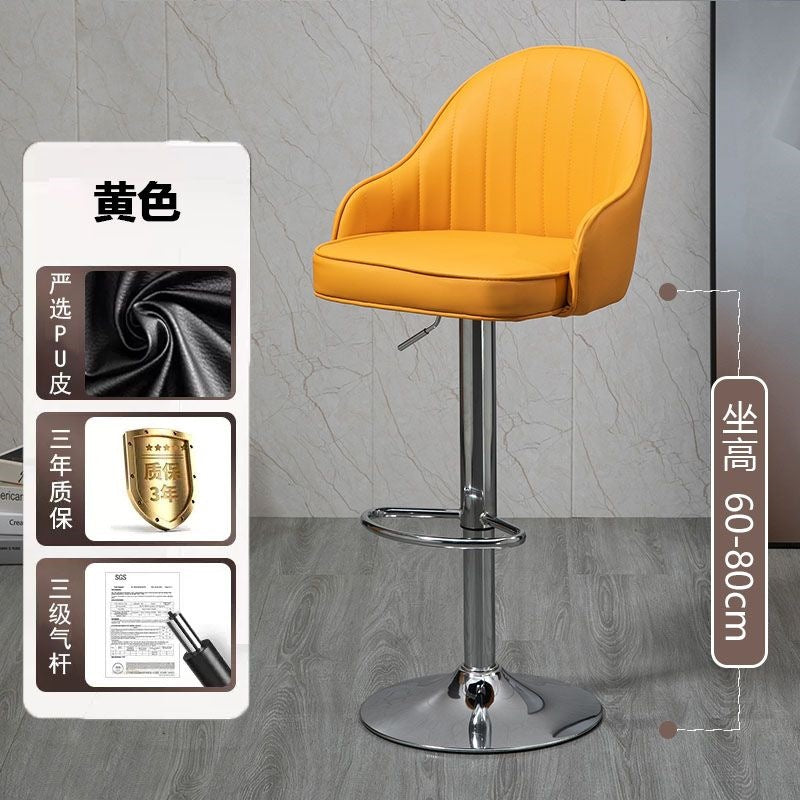 Bar chair adjustablerotate modern casual backrest bar stool for home front desk bar accessible luxury chair high stool
