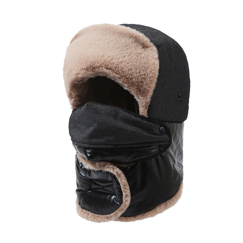 Cowboy cold hat men's outdoor riding protection Bray front hat windproof ear protection warm hat thickened ski riding artifact