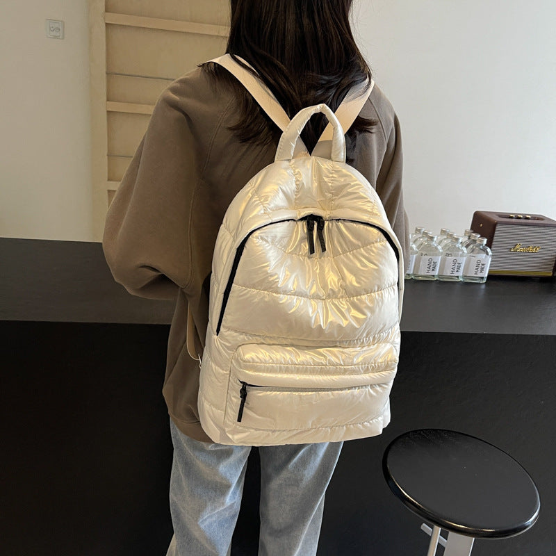 New popular cotton clothes backpack women's casual versatile space cotton backpack  wholesale large-capacity lightweight bag