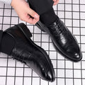 Men's leather dress shoes - business, formal, casual, breathable - live stream, cross-border, korean style, youth, work, groom, wedding