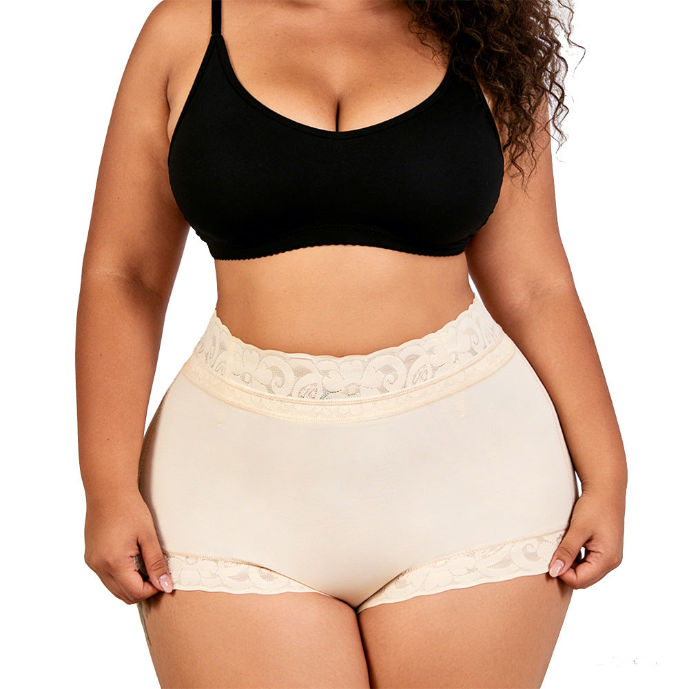 Fashion cross-border mid-waist hip lift waistband tummy control pants body shaping tight buttocks triangle body shaping underwear for women