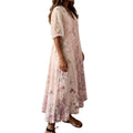 summer european and american cross-border v-neck loose-fit printed dress