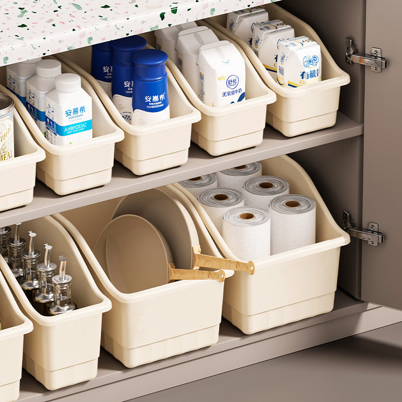 Cross-border cabinet storage basket partition sundries storage box kitchen storage oblique mouth ins pulley kitchen storage box