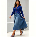 European and american style women's casual denim midi skirt - new  cross-border fashion, street style, washed high-waisted long skirt