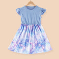 Summer girls' sweet dress - stylish flutter sleeve fashion print dress - new cross-border style - dropshipping available