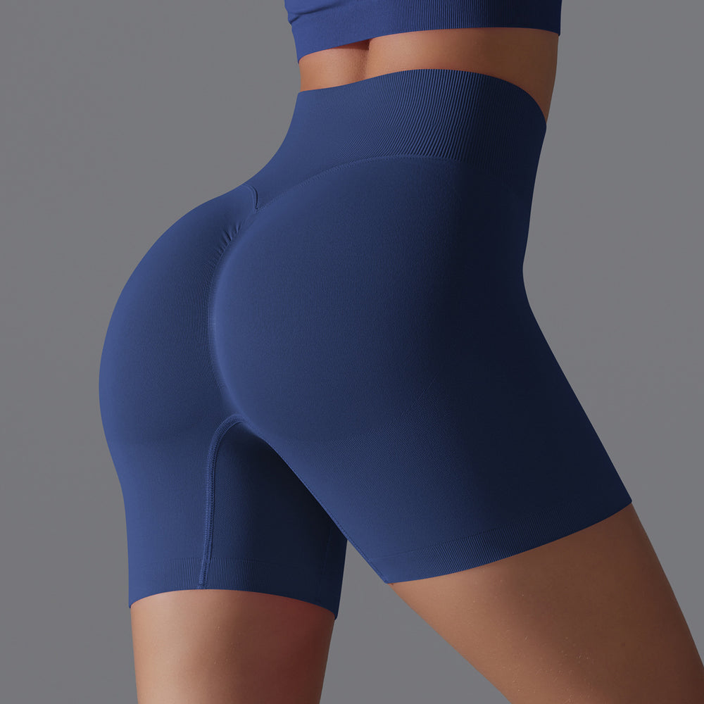 Fashion cross-border seamless pure color yoga shorts tight running fitness yoga clothes high waist butt lift peach sports pants