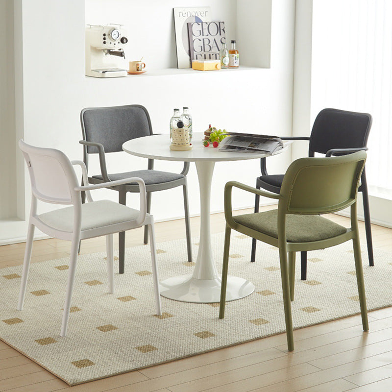 Scandinaviancasual soft-packed fabric dining chair back chair desk computer stool for home modern casual stackable chair