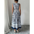 listing: new  women's original elegant vacation style sleeveless printed dress
