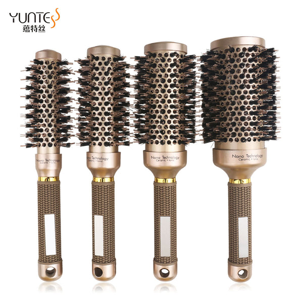 Mane Curly Hair Rolling Comb Inner Buckle Fluffy Curling Hair Comb Aluminum Tube Heat Conducting Hair Curling Comb High Temperature Styling Cylinder Comb