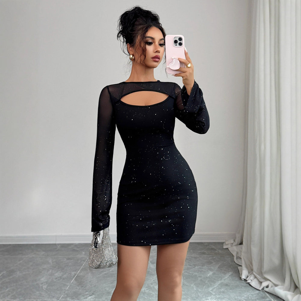 european and american minimalist chic shawl long sleeve mini dress women's clothing  autumn/winter  independent website