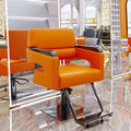 Orange backrest + (black stainless steel square plate) + black board pedal