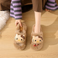 Cartoon kitty cat fuzzy one-strap cotton slippers - new autumn/winter collection for women, thickened outdoor/indoor warm slippers