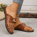 Exportnew arrivalplus sizemary jane mesh breathable flats slippers women's toe mesh breathable fishnet toe half drag